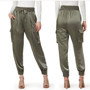 FB by Young Fabulous & Broke |
Ollie Satin Drawstring Jogger Pants, sz S